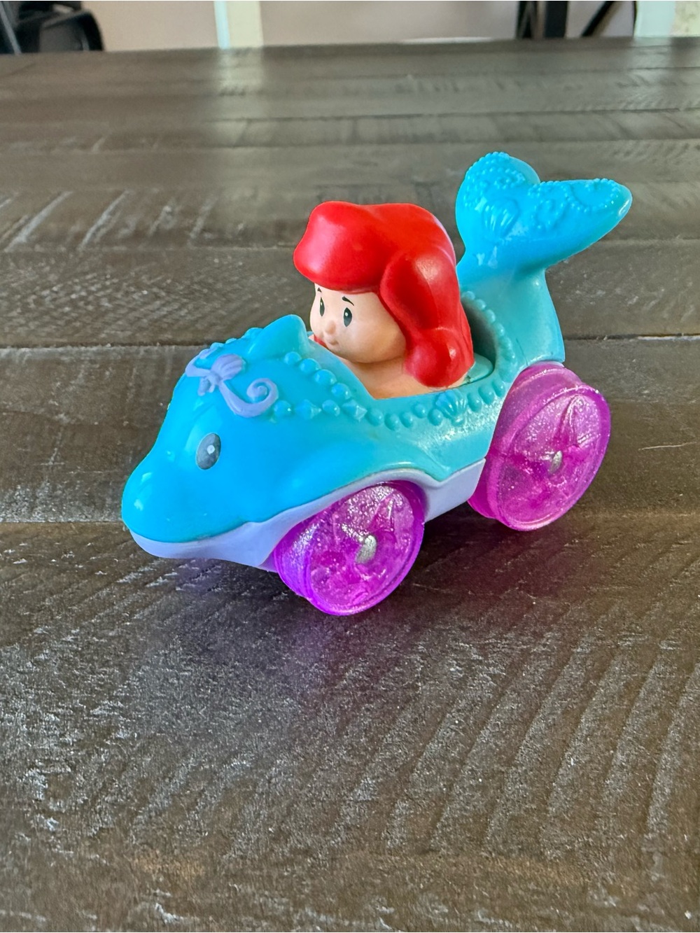 Ariel Mermaid wheelies Push Car Toy, dolphin car